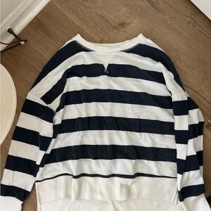Striped Navy and White Sweatshirt